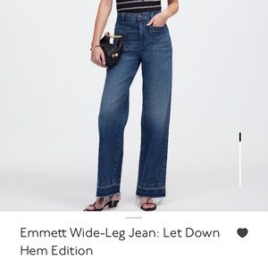 Madewell Emmett Wide-Leg Jeans - Dark Wash (Archbald wash)